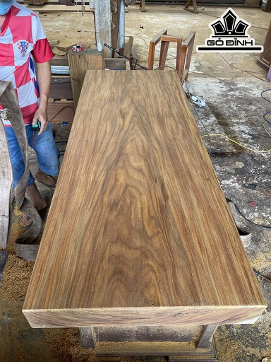 Mặt Bàn Gỗ Lim Vàng Nam Phi Dài 197 Rộng 75 Sâu 13 (cm)