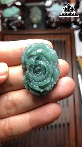 Hoa Mẫu Đơn Đá Cẩm Thạch Cao 26,5 Ngang 36,8 Sâu 10,5 (mm) 16g