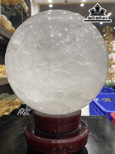 Bi Cầu Đá Thạch Anh Trắng Đường Kính Hạt 16 (cm) 6,95kg