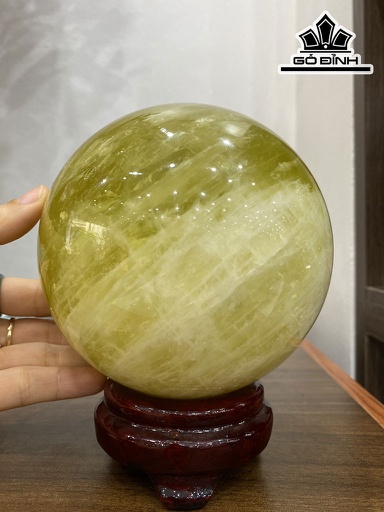Bi Cầu Đá Thạch Anh Vàng Đường Kính Hạt 12 (cm) 2,55kg