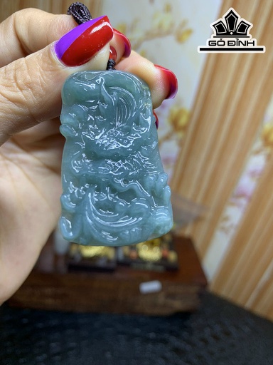 Mặt Dây Chuyền Rồng Đá Cẩm Thạch Cao 45,6 Ngang 27,5 Sâu 5 (mm) 13,6g