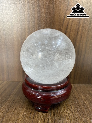 Bi Cầu Đá Thạch Anh Trắng Đường Kính Hạt 7,9 (cm) 680g