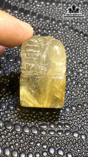 Ấn Tỳ Hưu Đá Thạch Anh Tóc Vàng Cao 34 Ngang 22,6 Sâu 20 (mm) 32g