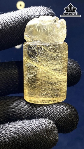 Ấn Tỳ Hưu Đá Thạch Anh Tóc Vàng Cao 48 Ngang 24,8 Sâu 18,6 (mm) 40g