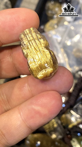 Mặt Dây Chuyền Tỳ Hưu Đá Thạch Anh Tóc Vàng Cao 28,6 Ngang 15,5 Sâu 12,3 (mm) 10g