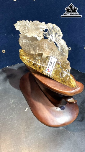 Rồng Hoa Thị Đá Thạch Anh Tóc Vàng Cao 15,6 Ngang 10,2 Sâu 8,5 (cm) 0,7kg