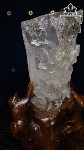 Tác Phẩm Bình Hoa Đá Thạch Anh Ưu Linh Cao 160 Ngang 98 Sâu 72 (mm) 1150g