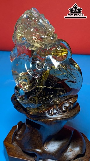 Tác Phẩm Rồng Bã Mía Đá Thạch Anh Tóc Vàng Cao 100 Ngang 68 Sâu 23,5 (mm) 195g