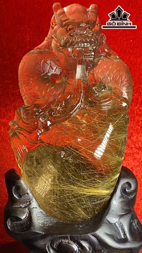 Tác Phẩm Rồng Đá Thạch Anh Tóc Vàng Cao 131 Ngang 67 Sâu 37 (mm) 391,3g