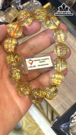 Vòng Tay Đá Thạch Anh Tóc Vàng Đường Kính Hạt 15,91 - 16,7 (mm) 414,6cts