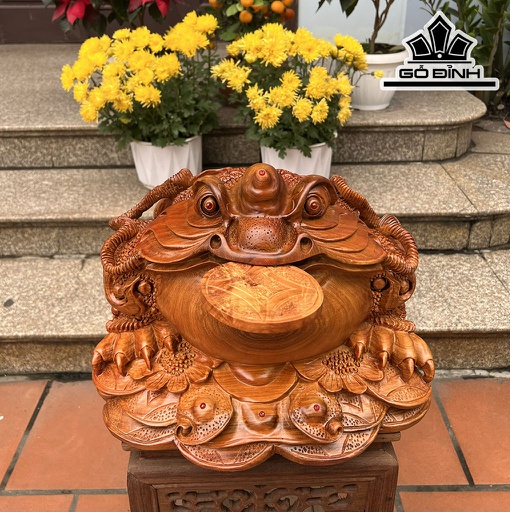 Tượng Thiềm Thừ Gỗ Hương Cao 38 Ngang 38 Sâu 30 (cm)
