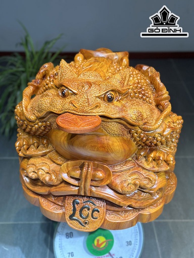 Tượng Thiềm Thừ Gỗ Hương Cao 40 Ngang 43 Sâu 40 (cm)