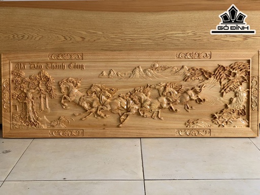 Tranh Mã Đáo Thành Công Gỗ Pơ Mu Dài 120 Rộng 40 Dày 3,5 (cm) Nguyên Tấm