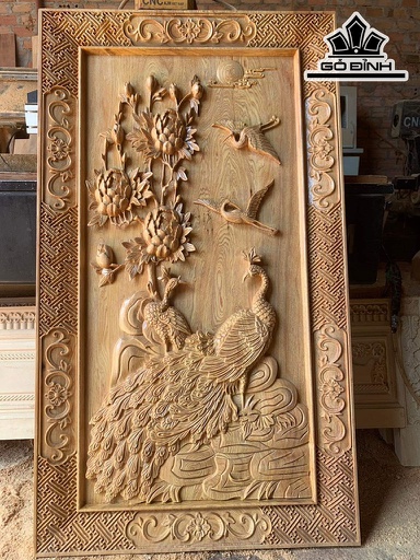 Tranh Phu Thê Viên Mãn Gỗ Pơ Mu Cao 90 Rộng 50 Dày 4 (cm)