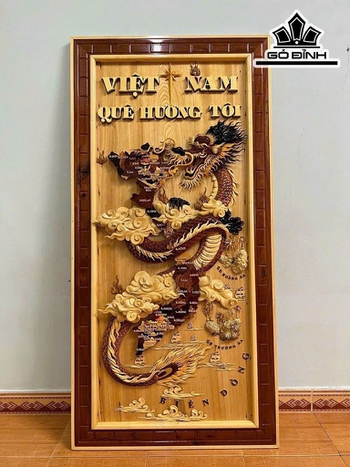 Tranh Việt Nam Quê Hương Tôi Gỗ Pơ Mu Cao 180 Ngang 90 (cm)