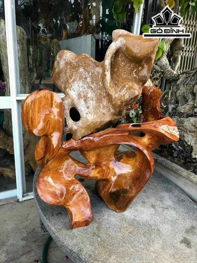 Tác Phẩm Đá Can Thạch Cao 69 Ngang 58 (cm) 24,8kg Riêng Đá Cao 50 Ngang 33 (cm) 14,3kg