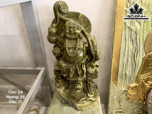 Tượng Di Lặc Đá Serpentine Cao 54 Ngang 26 Sâu 11 (cm)