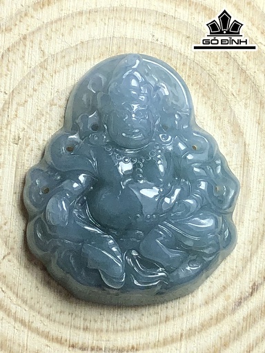 Mặt Dây Chuyền Hoàng Thần Tài Đá Cẩm Thạch Cao 35,5 Ngang 30,5 Sâu 7,9 (mm) 13,5g