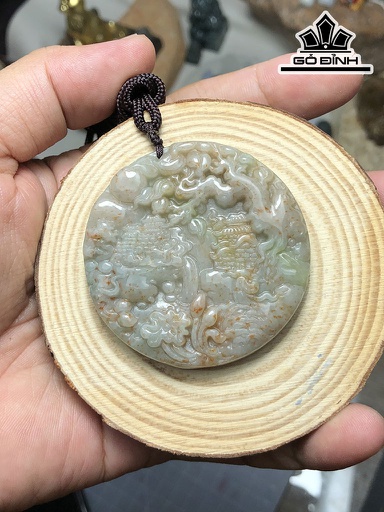 Mặt Dây Chuyền Phong Cảnh Đá Cẩm Thạch Cao 52 Ngang 7,3 (mm) 41,4g