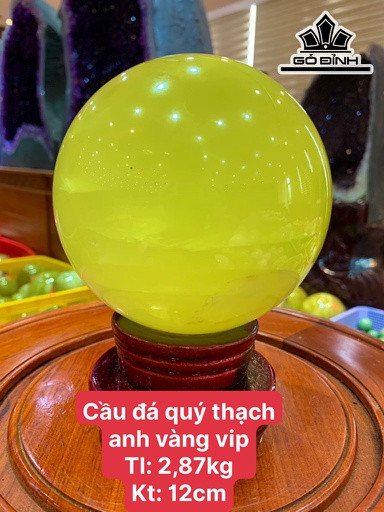 Bi Cầu Đá Thạch Anh Vàng Đường Kính Hạt 12 (cm) 2,87kg