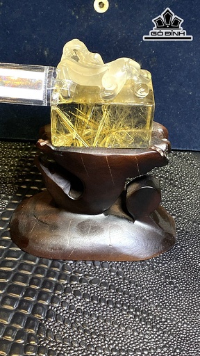 Ấn Tịch Tà Đá Thạch Anh Tóc Vàng Cao 52,59 Ngang 48,76 Sâu 35,9 (mm) 161,79g