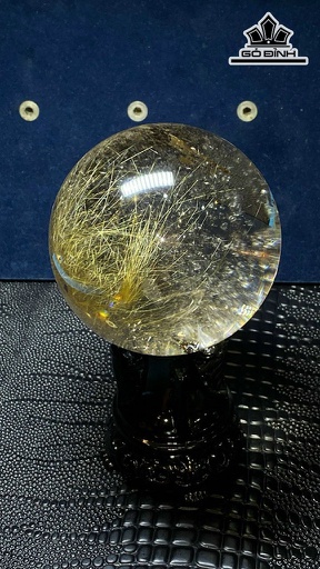 Bi Cầu Đá Thạch Anh Tóc Vàng Đường Kính Hạt 86 (mm) 907g