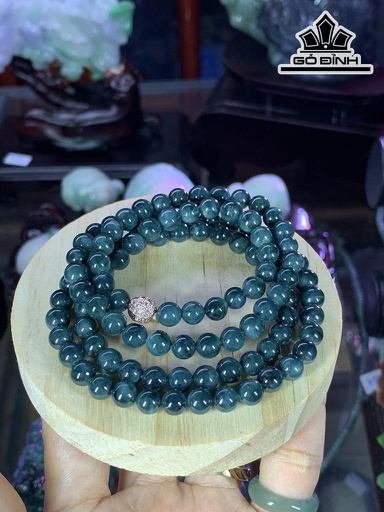 Chuỗi Lam Thủy Đá Cẩm Thạch Đường Kính Hạt 6,8 (mm) 58,4g