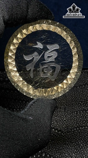 Chữ Phúc Đá Thạch Anh Tóc Bạch Kim Cao 51,9 Ngang 13,9 (mm) 64,8g