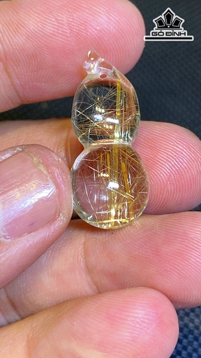 Mặt Dây Chuyền Hồ Lô Đá Thạch Anh Tóc Vàng Cao 29 Ngang 13 Sâu 10 (mm) 4,6g