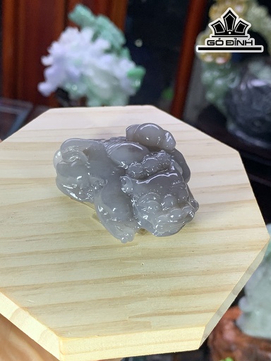 Mặt Dây Chuyền Tỳ Hưu Đá Ngọc Bích Điều Hòa (Nephrite Jade) Cao 57 Ngang 37,5 Sâu 20,8 (mm) 58,5g