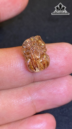 Mặt Dây Chuyền Tỳ Hưu Đá Thạch Anh Tóc Nâu Cao 14,4 Ngang 10 Sâu 9,9 (mm) 2,8g