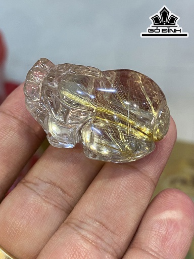 Mặt Dây Chuyền Tỳ Hưu Đá Thạch Anh Tóc Vàng Cao 41 Ngang 26 Sâu 20 (mm) 35g