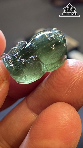 Mặt Dây Chuyền Tỳ Hưu Đá Thạch Anh Tóc Xanh Cao 21,2 Ngang 12,6 Sâu 10 (mm) 2,8g