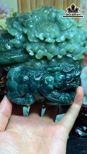 Tác Phẩm Tỳ Hưu Đá Cẩm Thạch Cao 102 Ngang 45,8 Sâu 51,5 (mm)  465,6g