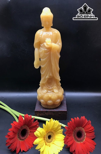 Tôn Tượng Đức Phật Adida Đá Ngọc Hoàng Long Cao 29 Ngang 10 Sâu 8 (cm) 1,75kg