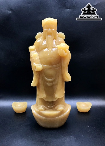 Tượng Thần Tài Đá Ngọc Hoàng Long Cao 33 Ngang 12,5 Sâu 8 (cm) 3,55kg