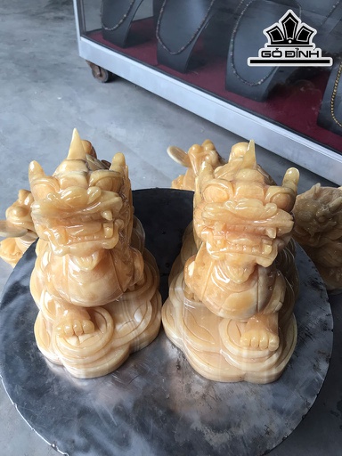 Cặp Tỳ Hưu Đá Ngọc Hoàng Long Cao 22 Ngang 29 (cm) 15,8kg