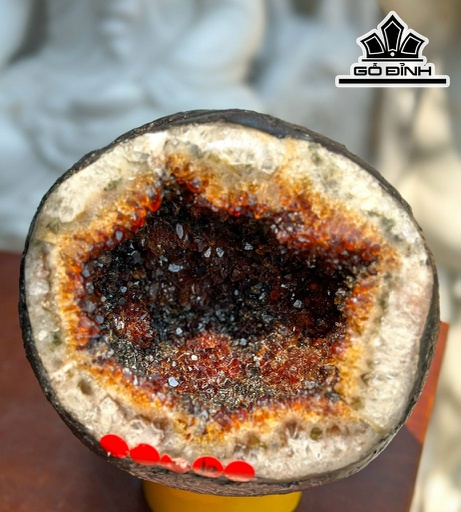 Hốc Đá Thạch Anh Vàng Đường Kính Miệng 16 Sâu 17 (cm) 5,9kg