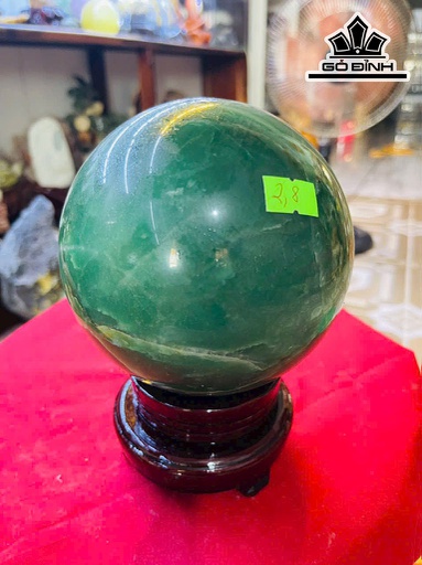 Bi Cầu Đá Thạch Anh Xanh Đường Kính Hạt 12,5 (cm) 2,8kg