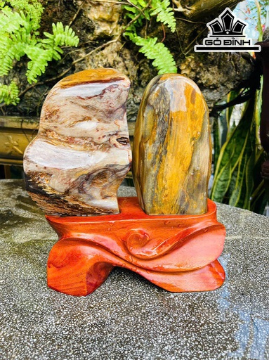 Tác Phẩm Cặp Gỗ Hóa Thạch Cao 24 (cm) 3,2kg