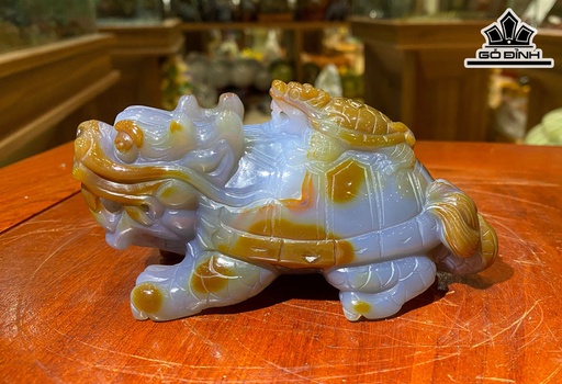 Tác Phẩm Long Quy Đá Mã Não Cao 12 Ngang 7 Sâu 6 (cm)