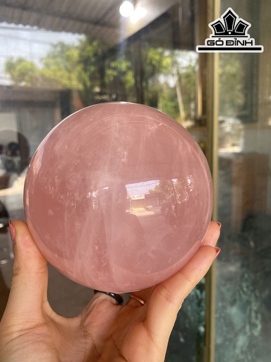 Bi Cầu Đá Thạch Anh Hồng Đường Kính Hạt 10,5 (cm) 1,8kg