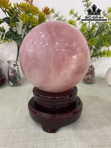Bi Cầu Đá Thạch Anh Hồng Đường Kính Hạt 12,6 (cm) 3,18kg