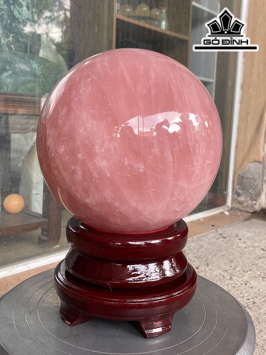 Bi Cầu Đá Thạch Anh Hồng Đường Kính Hạt 20 (cm) 12,02kg