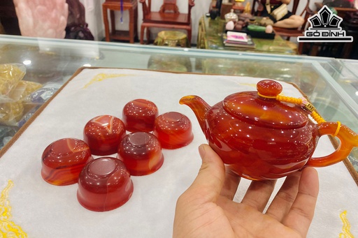 Bộ Ấm Chén Đá Mã Não