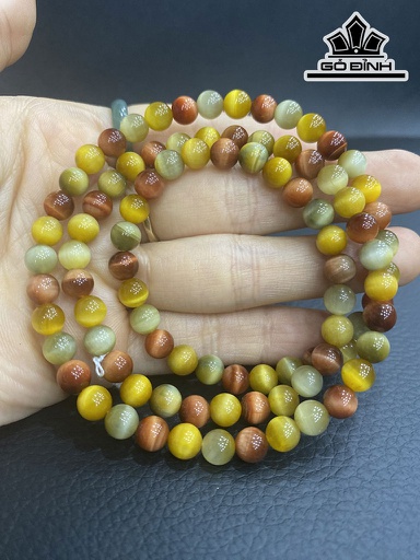 Chuỗi Đá Thạch Anh Mắt Hổ Tam Tài Đa Sắc Đường Kính Hạt 6,2 (mm)