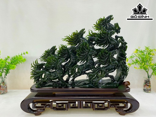 Tác Phẩm Mã Đáo Thành Công  Đá Serpentine Cao 42 Ngang 48 Sâu 8 Riêng Đá Cao 42 Ngang 32 (cm)