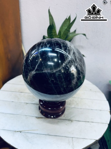 Bi Cầu Đá Thạch Anh Đen Đường Kính Hạt 17 (cm) 5,8kg