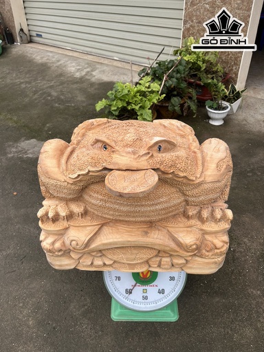 Tượng Thiềm Thừ Gỗ Ngọc Am Cao 36 Ngang 50 Sâu 46 (cm)