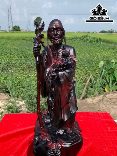 Tượng La Hán Trường My Gỗ Trắc Cao 47 Ngang 18 Sâu 18 (cm)